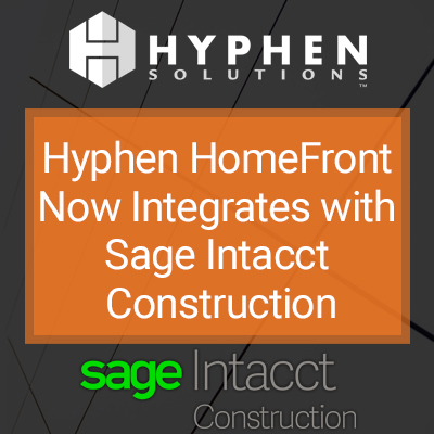 Webinar: Hyphen HomeFront Now Integrates with Sage Intacct Construction